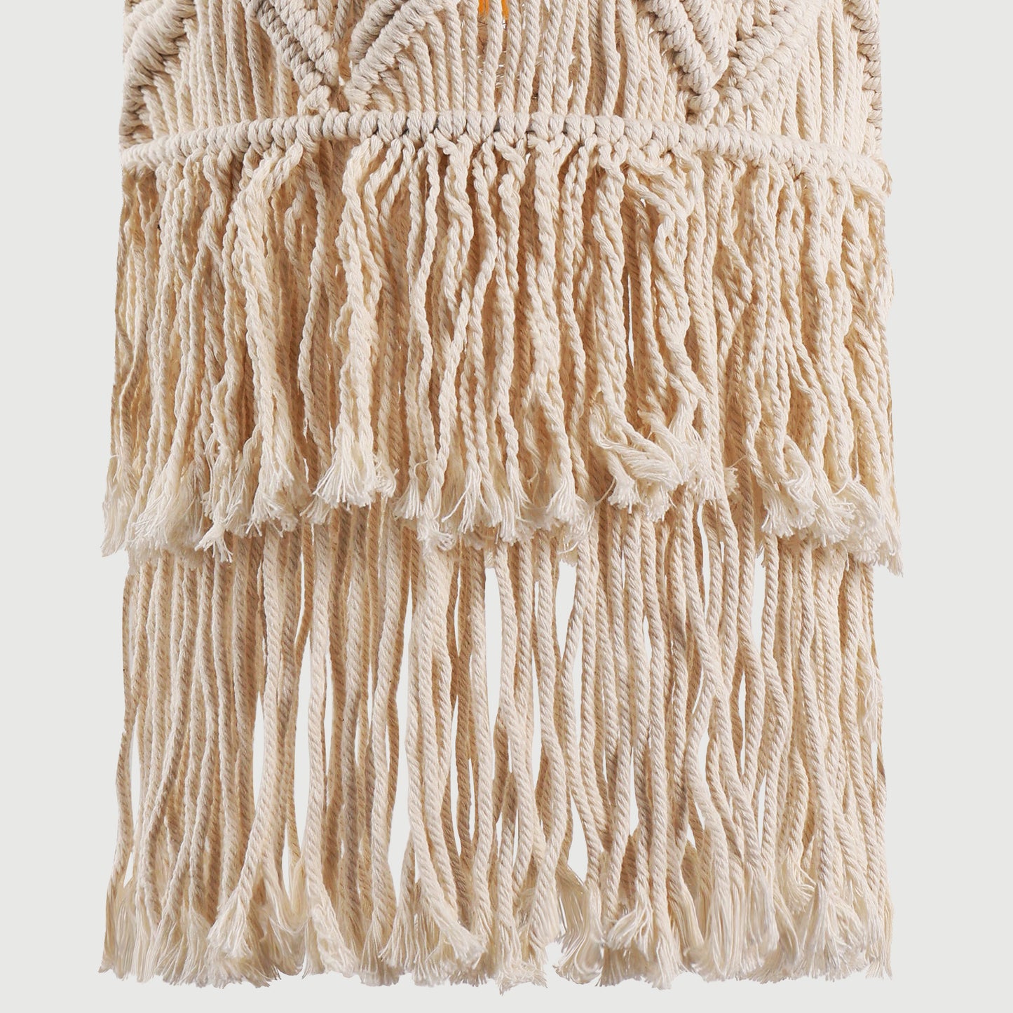 YANSUN 1-Light White Pendant Light Bohemian with Adjustable Macrame Rattan Shade, Plug-In and Adjustable Height