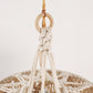 YANSUN 1-Light White Pendant Light Bohemian with Adjustable Macrame Rattan Shade, Plug-In and Adjustable Height