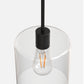 YANSUN 1 Light Modern Matte Black Pendant Light with Clear Glass Shade for Kitchen and Dining Room, No Bulbs Included