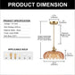 YANSUN 1-Light Brass Pendant Light with Amber Flower Glass Shade Vintage Hanging Ceiling Fixture for Kitchen Island