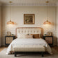 YANSUN 1-Light Brass Pendant Light with Amber Flower Glass Shade Vintage Hanging Ceiling Fixture for Kitchen Island