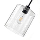 YANSUN 7.9 in. 1-Light Modern Matte Black Pendant Light with CylinderGlass Shade E26 for Kitchen Island Dining Room