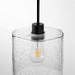 YANSUN 7.9 in. 1-Light Modern Matte Black Pendant Light with CylinderGlass Shade E26 for Kitchen Island Dining Room