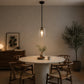 YANSUN 7.9 in. 1-Light Modern Matte Black Pendant Light with CylinderGlass Shade E26 for Kitchen Island Dining Room