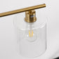 YANSUN 240-Watt 4-Light Gold Modern Island Pendant Light with Cylinder Clear Glass Shade for Dining Room Kitchen Island