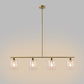 YANSUN 240-Watt 4-Light Gold Modern Island Pendant Light with Cylinder Clear Glass Shade for Dining Room Kitchen Island