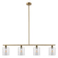 46 in. 4-Light Gold Modern Island Pendant Light, Linear Chandelier Hanging Light w/ Clear Glass Shade for Kitchen Island
