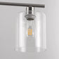 4-Light Brushed Nickel Modern Island Pendant Light Fixtures, Linear Chandelier Hanging Light with Clear Glass Shade