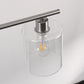 4-Light Brushed Nickel Modern Island Pendant Light Fixtures, Linear Chandelier Hanging Light with Clear Glass Shade