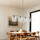 4-Light Brushed Nickel Modern Island Pendant Light Fixtures, Linear Chandelier Hanging Light with Clear Glass Shade