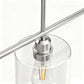 YANSUN 5-Light Island Pendant with Clear Glass Shades, Brushed Nickel Finish, Adjustable 11.8-Inch Hanging Rods