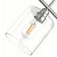 YANSUN 5-Light Island Pendant with Clear Glass Shades, Brushed Nickel Finish, Adjustable 11.8-Inch Hanging Rods