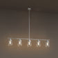 YANSUN 5-Light Island Pendant with Clear Glass Shades, Brushed Nickel Finish, Adjustable 11.8-Inch Hanging Rods