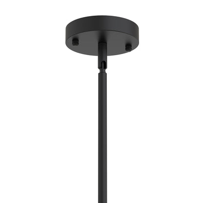 YANSUN 3 Light Kitchen Island Pendant Light with Matte Black Finish and Clear Cylindrical Glass Shades, No Bulbs Included