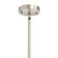 YANSUN 3-Light Island Pendant with Clear Glass Shades, Brushed Nickel Finish, Adjustable 11.8-Inch Hanging Rods