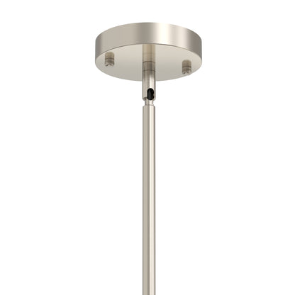 YANSUN 3-Light Island Pendant with Clear Glass Shades, Brushed Nickel Finish, Adjustable 11.8-Inch Hanging Rods