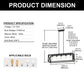 YANSUN 5-Light Rectangular Island Pendant Light in Matte Black with Adjustable Rods, E26 Bulbs Not Included