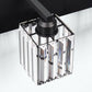 YANSUN 3-Light Vanity Mirror Light with Triangular Glass Shades, Sand Black Finish, Handcrafted Design, E26 Sockets