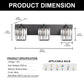 YANSUN 3-Light Vanity Mirror Light with Triangular Glass Shades, Sand Black Finish, Handcrafted Design, E26 Sockets