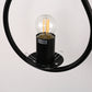 7.87 in. 1-Light Black Modern Globe Wall Sconce with Seeded Glass Shade for Living Room