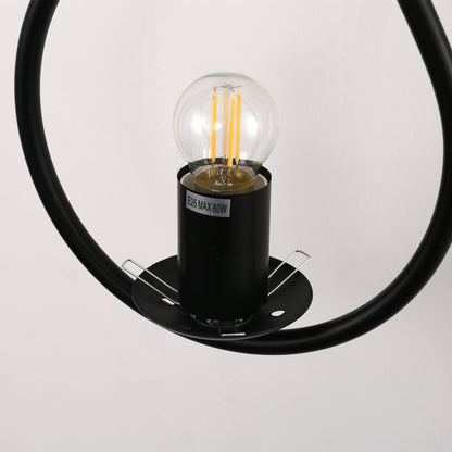 7.87 in. 1-Light Black Modern Globe Wall Sconce with Seeded Glass Shade for Living Room