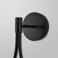 7.87 in. 1-Light Black Modern Globe Wall Sconce with Seeded Glass Shade for Living Room