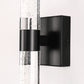 YANSUN 2-Light 18 in. Matte Black Modern Vanity Light Bar with Glass Bubble Shades and 3CCT Adjustable LED for Living Room