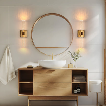 YANSUN 18 in. 2-Light Brushed Gold LED Vanity Light Bar and 3CCT Adjustable Function for Bathroom Living Room or Bedroom