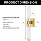 YANSUN 18 in. 2-Light Brushed Gold LED Vanity Light Bar and 3CCT Adjustable Function for Bathroom Living Room or Bedroom