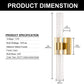 YANSUN 2-Light 18 in. Gold Modern Vanity Light Bar with Glass Bubble Shades and 3CCT Adjustable LED Function for Living Room