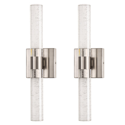 YANSUN 18 in. 2-Light Brushed Nickel LED Vanity Light with 3CCT Adjustable Function for Bathrooms and Living Rooms (2-Pack)
