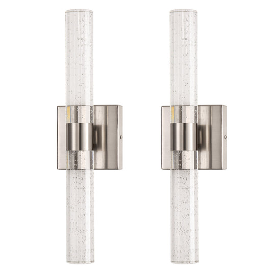 YANSUN 18 in. 2-Light Brushed Nickel LED Vanity Light with 3CCT Adjustable Function for Bathrooms and Living Rooms (2-Pack)