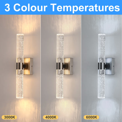 YANSUN 18 in. 2-Light Brushed Nickel LED Vanity Light with 3CCT Adjustable Function for Bathrooms and Living Rooms (2-Pack)
