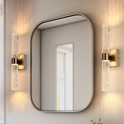 YANSUN 18 in. 2-Light Brushed Nickel LED Vanity Light with 3CCT Adjustable Function for Bathrooms and Living Rooms (2-Pack)