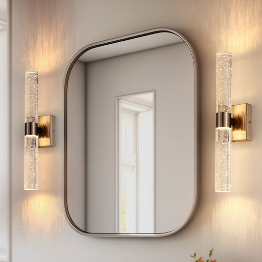 YANSUN 18 in. 2-Light Brushed Nickel LED Vanity Light with 3CCT Adjustable Function for Bathrooms and Living Rooms (2-Pack)