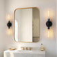 18 in. 2-Light Black Bathroom Sconces with Clear Glass, Bathroom Vanity Light Fixtures, Modern Wall Lights for Mirror