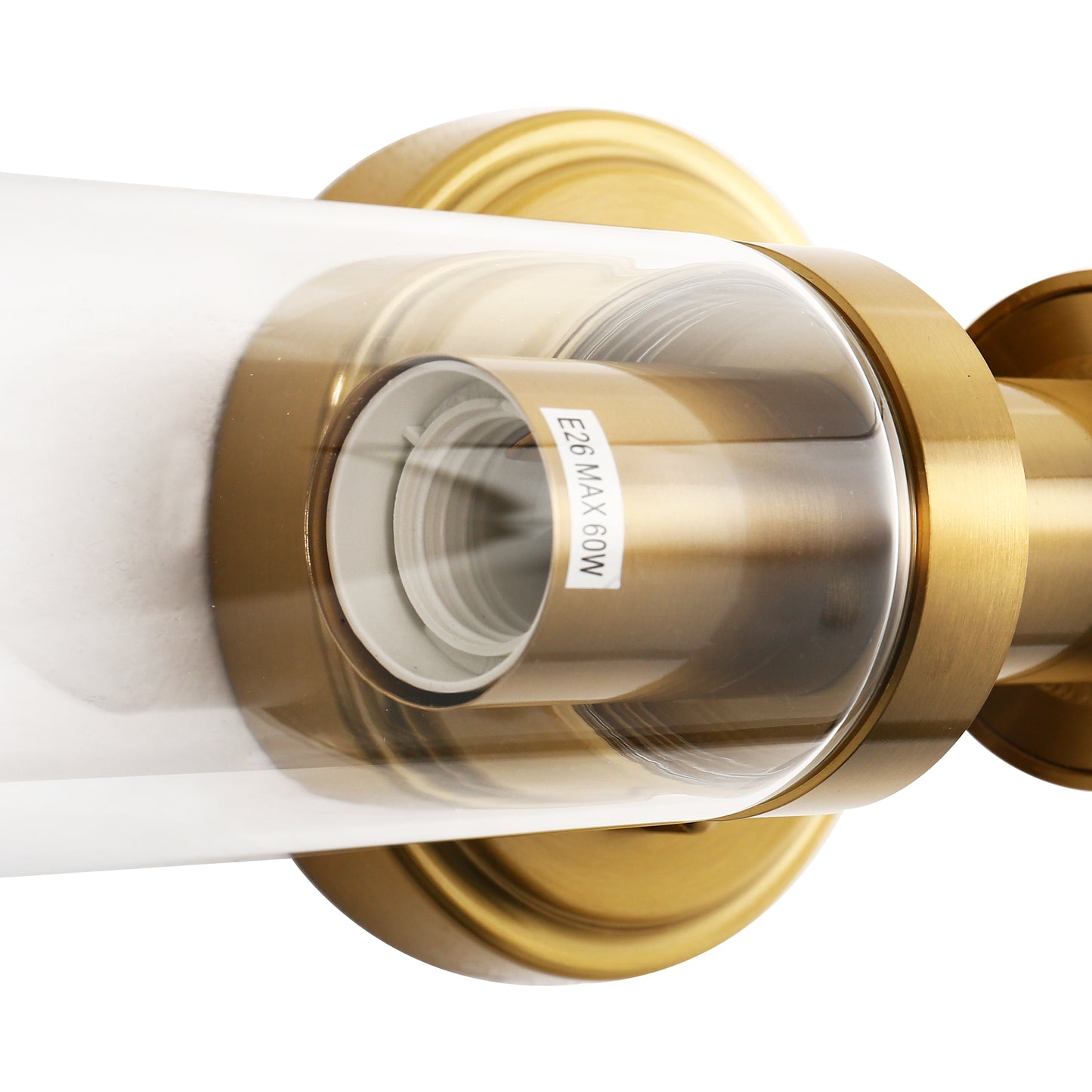 YANSUN 2-Light Wall Sconce, Brushed Copper Finish, Clear Glass Tube Shade, E26 Wall Light Fixture for Bathroom Vanity Hallway