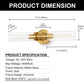 18 in. 2-Light Gold Bathroom Sconces with Clear Glass, Bathroom Vanity Light Fixtures, Modern Wall Lights for Mirror