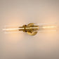 YANSUN 2-Light Wall Sconce, Brushed Copper Finish, Clear Glass Tube Shade, E26 Wall Light Fixture for Bathroom Vanity Hallway