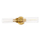 18 in. 2-Light Gold Bathroom Sconces with Clear Glass, Bathroom Vanity Light Fixtures, Modern Wall Lights for Mirror