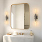 18 in. 2-Light Brushed Nickel Bathroom Sconces with Clear Glass, Bathroom Vanity Light Fixtures, Modern Wall Lights
