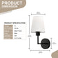 YANSUN 2-Pack Wall Sconces with Fabric Shade, E26 Base, Matte Black, Remote Control RGBCW Dimmable Indoor Lighting