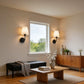 YANSUN 2-Pack Wall Sconces with Fabric Shade, E26 Base, Matte Black, Remote Control RGBCW Dimmable Indoor Lighting