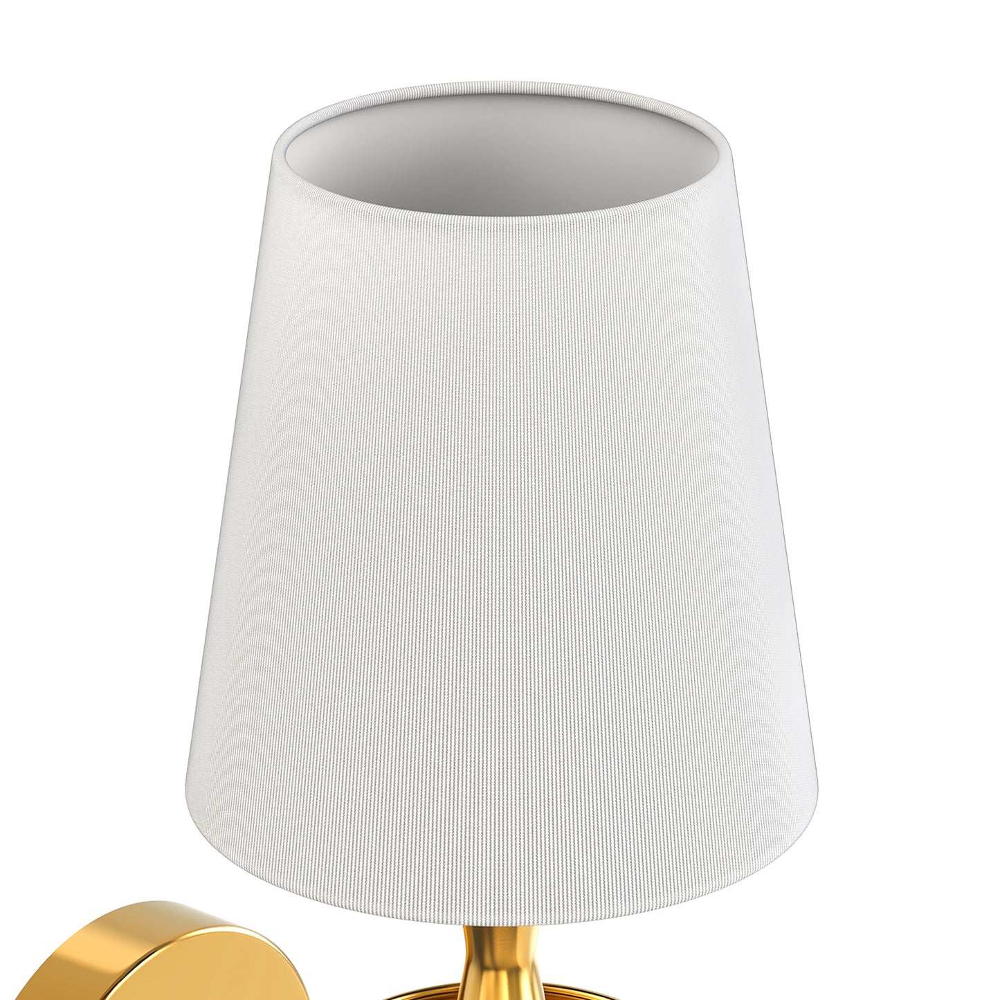 YANSUN 4.3 in.2-Pack Modern Wall Sconces with White Fabric Shades, Copper Indoor Wall Lights with Remote RGB Bulbs Included