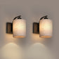 YANSUN 2-Pack Modern Farmhouse Wall Sconce with Fabric Shade Matte Black E26 Indoor Wall Light for Bedroom Hallway Living Room