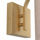YANSUN Set of 2 Gold Fabric Wall Sconces Modern E26 Indoor Wall Lights with Cylindrical Shade for Bedroom Hallway Living Room