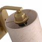 YANSUN Set of 2 Gold Fabric Wall Sconces Modern E26 Indoor Wall Lights with Cylindrical Shade for Bedroom Hallway Living Room