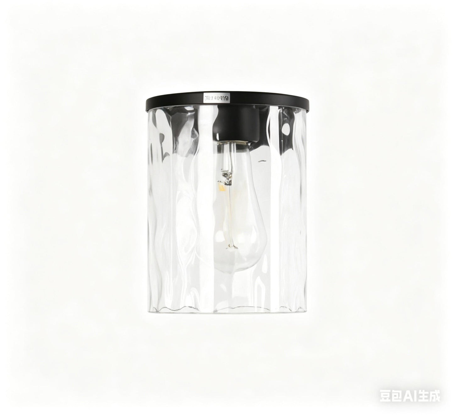 YANSUN 4.72in Ripple Glass Lamp Shade Replacement Globe Clear Round Glass Cover for Pendant Wall Light Ceiling Fixture