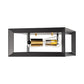 11.41 in. 2-Light Black and Gold Farmhouse Caged Square Flush Mount Industrial Vintage Ceiling Lighting