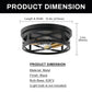 10.6 in. 2-Light Black Flush Mount Ceiling Light with Copper Accents,for Foyer Corridor No Bulbs Included (2-Pack)